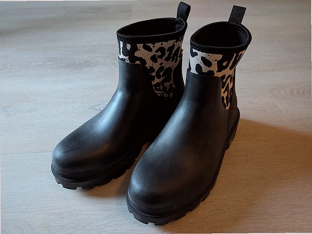 Vivi Mari Rainboots short black/leo black-sand Gummistiefel Boots Stiefel Gr 39