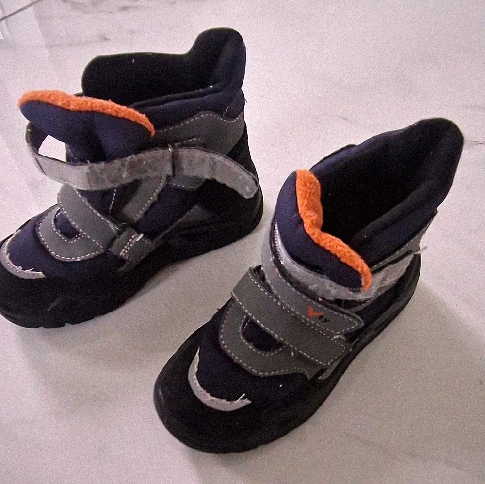 Vty Kinder Gummistiefel Unisex EU 29 schwarz/grau/orange Klettverschluss