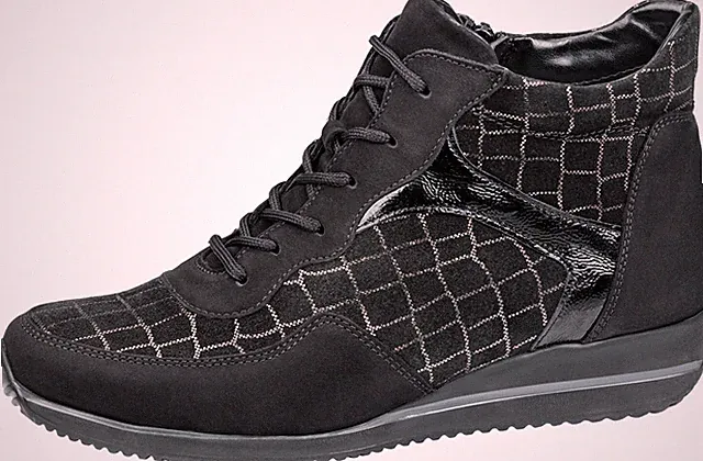 Waldläufer Stiefel Sneaker Boots Himona schwarz modisch Leder Einlagen Weite H