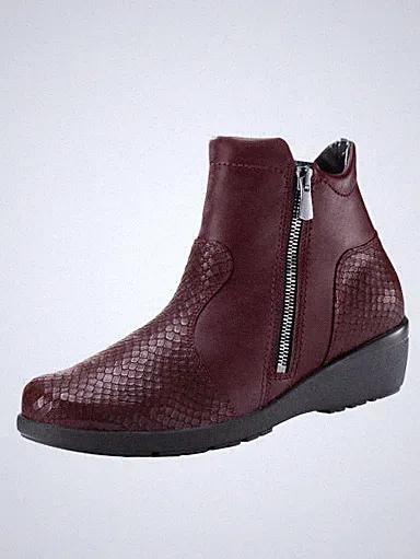 Waldläufer Stiefeletten Stiefel Damen Schuhe Leder Bordeaux Weite M 3,5 36