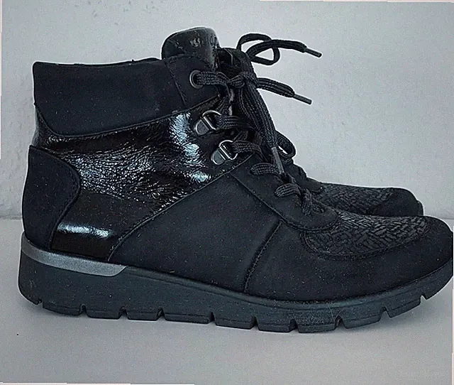 Waldläufer Stiefeletten Weite H,Gr.39,Nubuckleder, Schwarz. Herausnehmbare Sohle