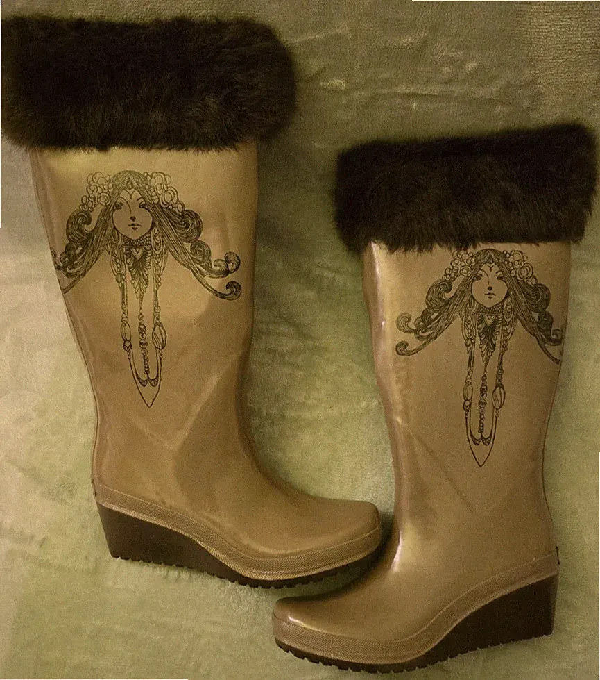 Keilabsatz Gummistiefel