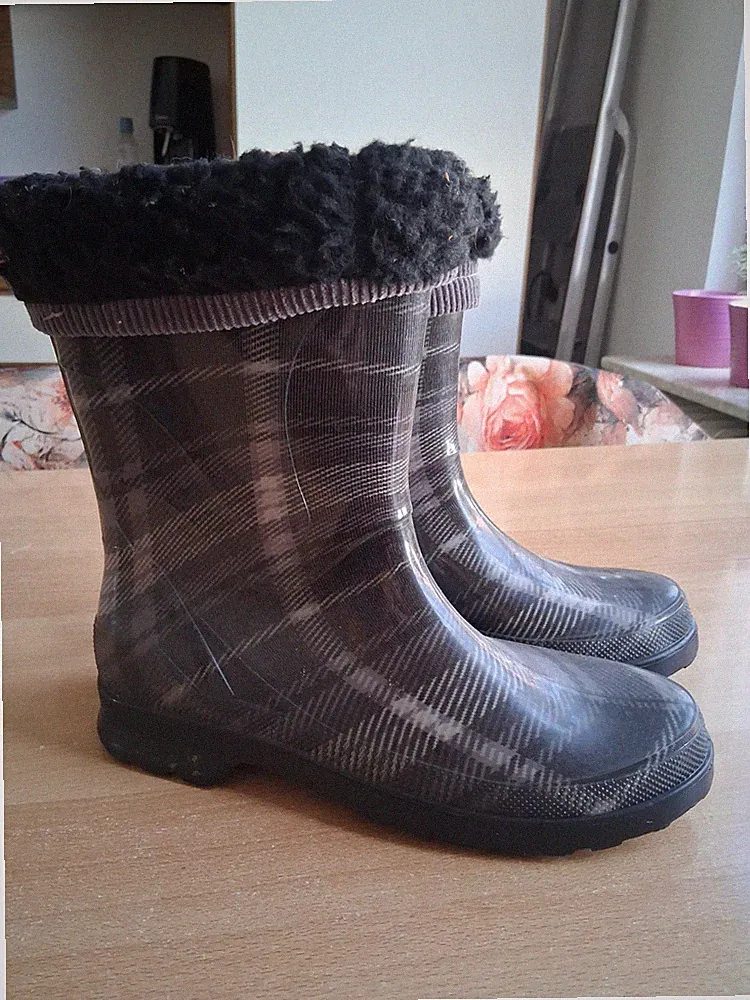 warme Regenstiefel, gefüttert, grau, Gr. 40, Nr. 249