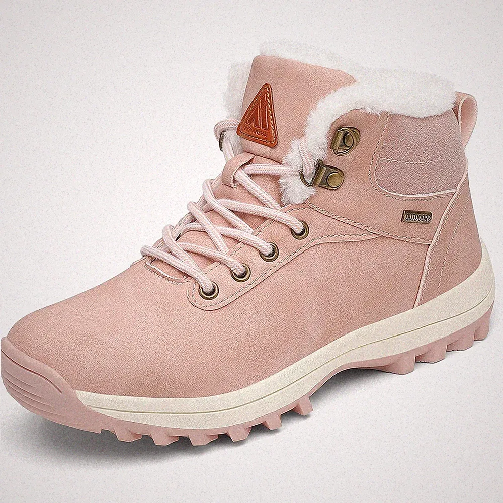 Warme Winterboots Outdoor Gefüttert Schneestiefel Rosa 42 EU
