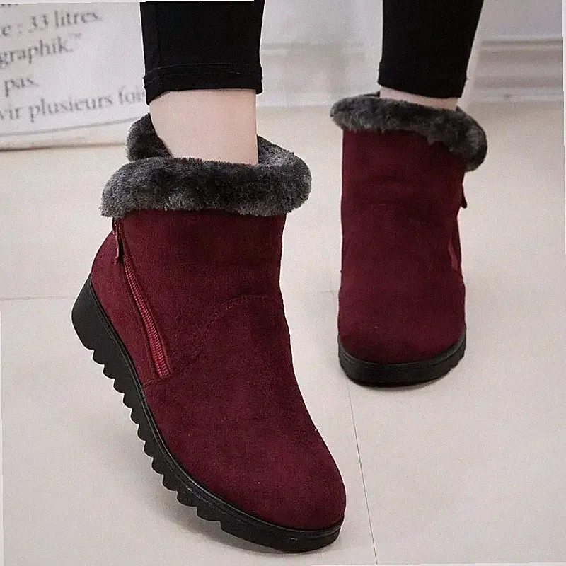 Warmer Damen Plüsch Winterstiefel, bequemer hochwertiger Mokassin.