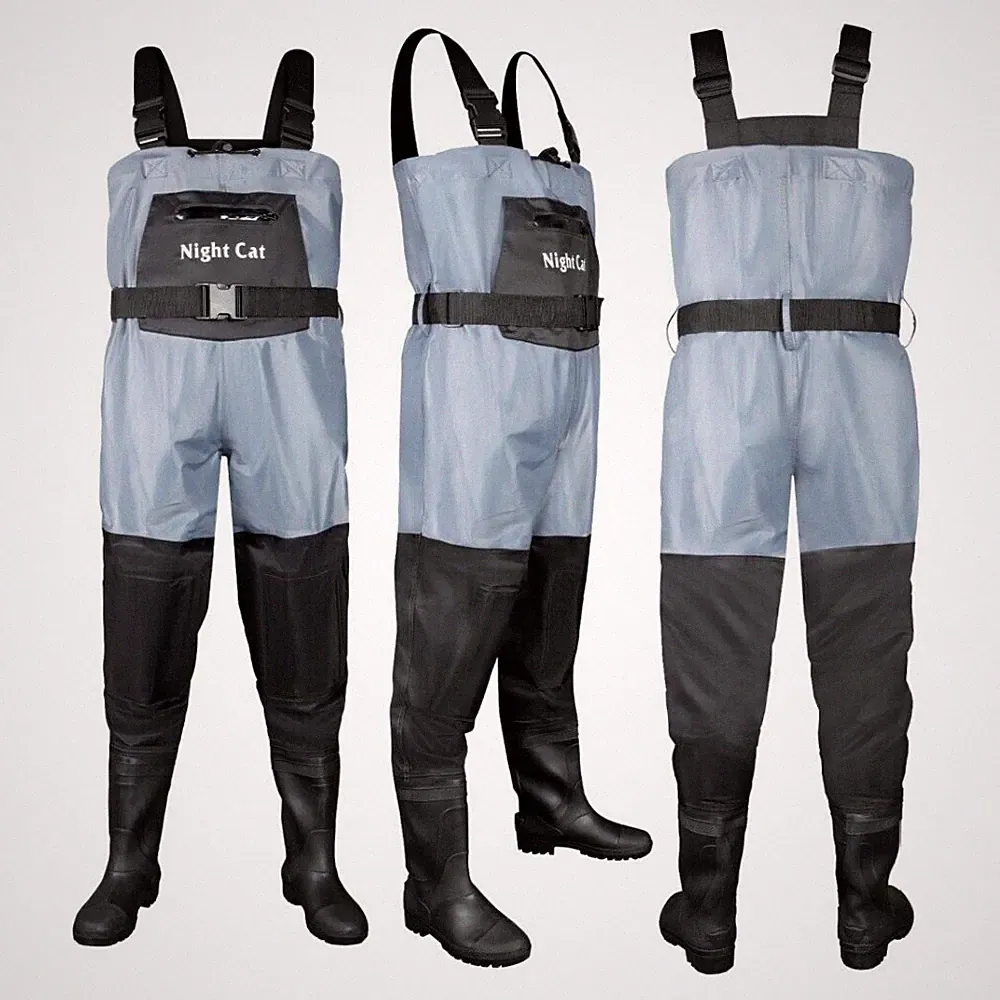 Wasserdicht Wathose Gummistiefel Fischer Teichhose Küstenangler Angelhose 40-47