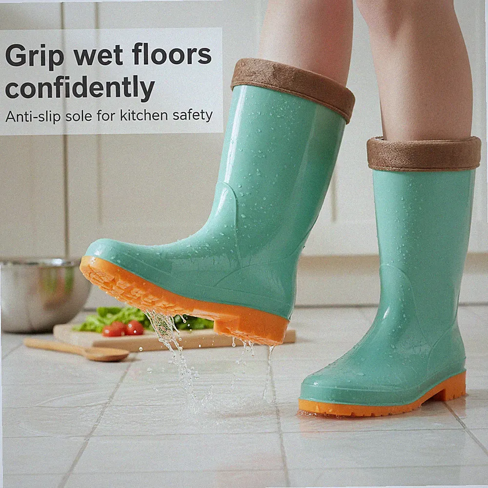 Wasserdichte Arbeitsstiefel Küche, gefütterte Kunststoffstiefel, für die Arbeit