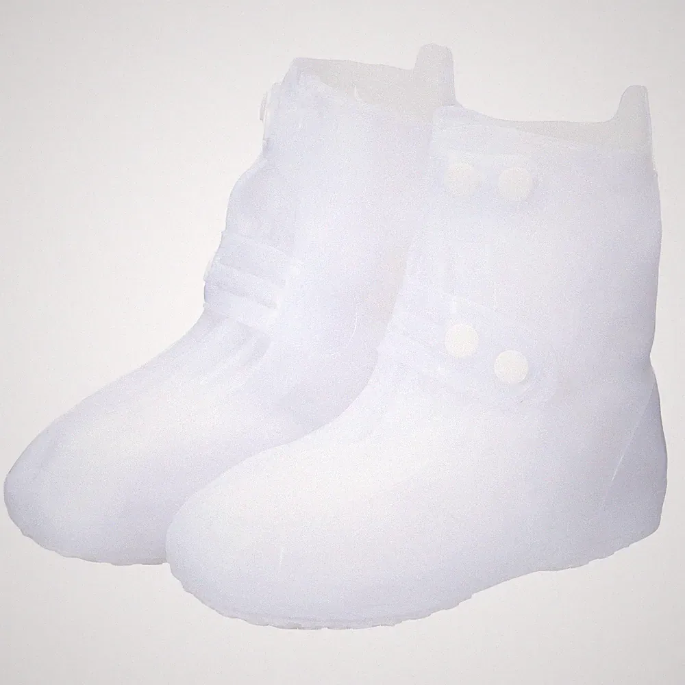 Wasserdichte Schuhüberzieher für M Regen-Gummistiefel mit Schnalle Weiß