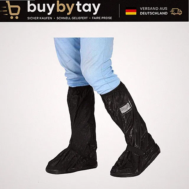 Wasserdichte Schuhüberzüge für Motorrad, Roller, Fahrrad, Schwarz