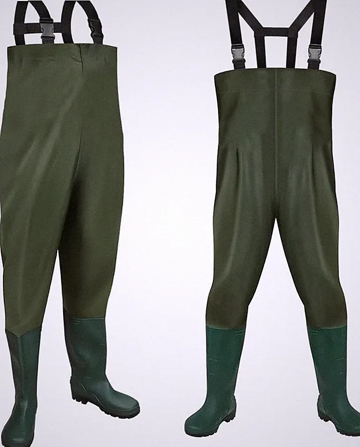 Wathose 70D Nylon Composite PVC Angelhose Grün, Gummistiefel, Teichhose, Hoch...