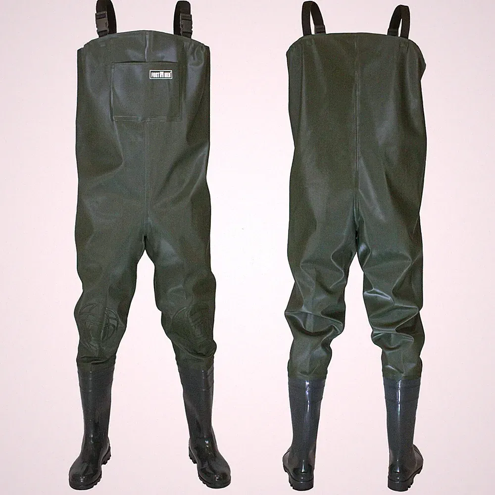 Wathose Angler Teich Fischer Hose Watstiefel Watthose Gummi mit Stiefel Gr 41-47