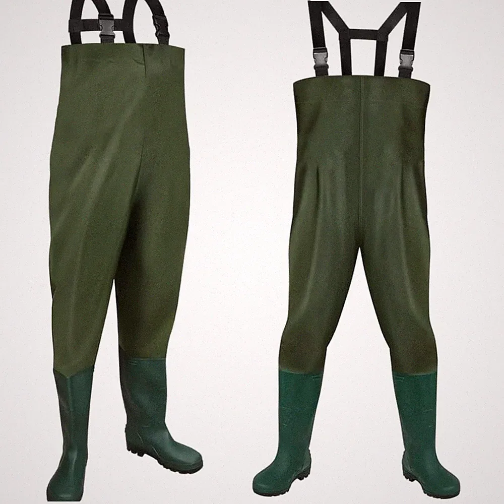 Wathose Anglerhose Nylon PVC Gummistiefel Arbeit Teichhose