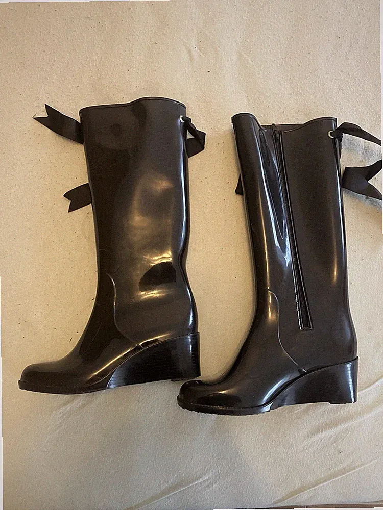Wedge Absatz Gummistiefel 38