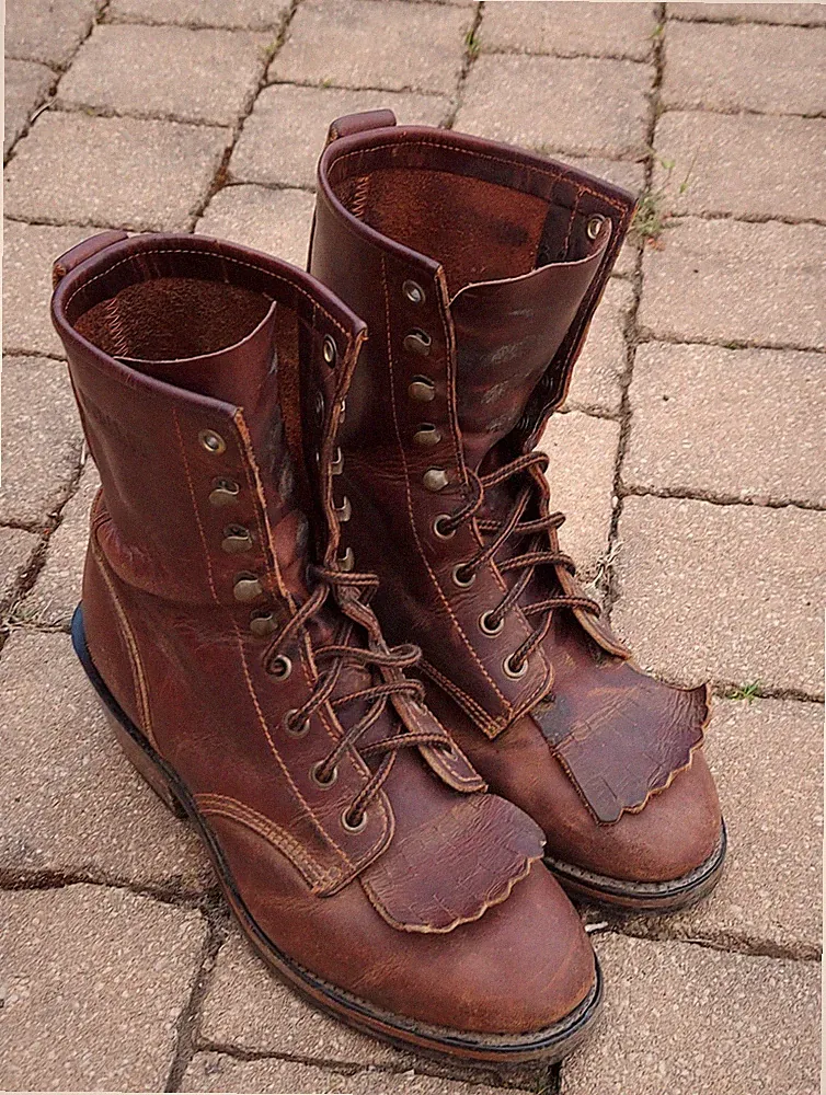 Western Reitstiefel, echt Leder von Durango, Gr. 40 in braun zum Schnüren