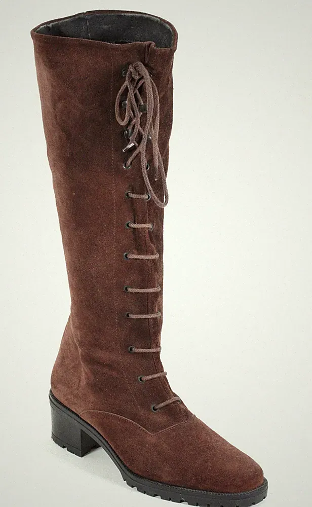 Westernstiefel Schnürstiefel Stiefel Reißverschluss Leder Damenstiefel 38