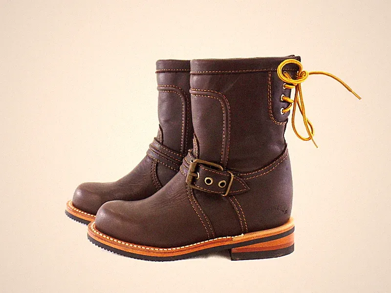 Westernstiefelette Arbeits Cowboyboot 35 UK 2 USA 4 Braun Schnalle Leder Mexico