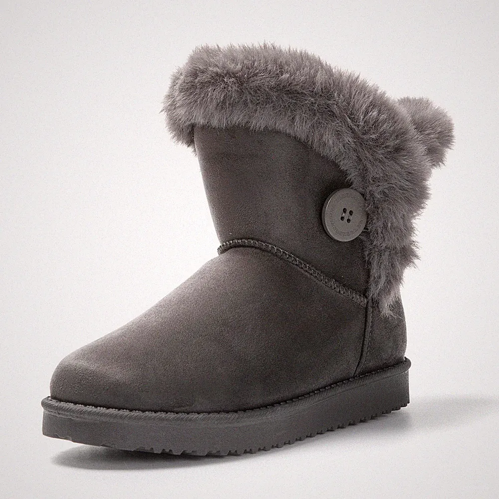 Winter Stiefeletten Damen Warme Wildleder Boots Flauschige Fell Gefütterte Wi...