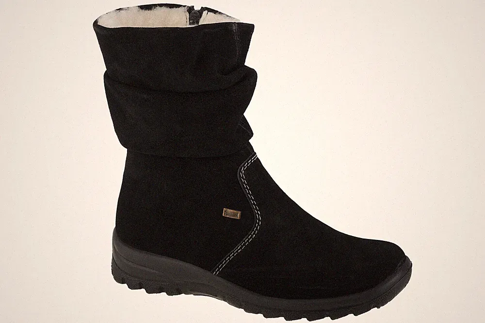 Winterschuhe Damen, Rieker Booties, Schwarz