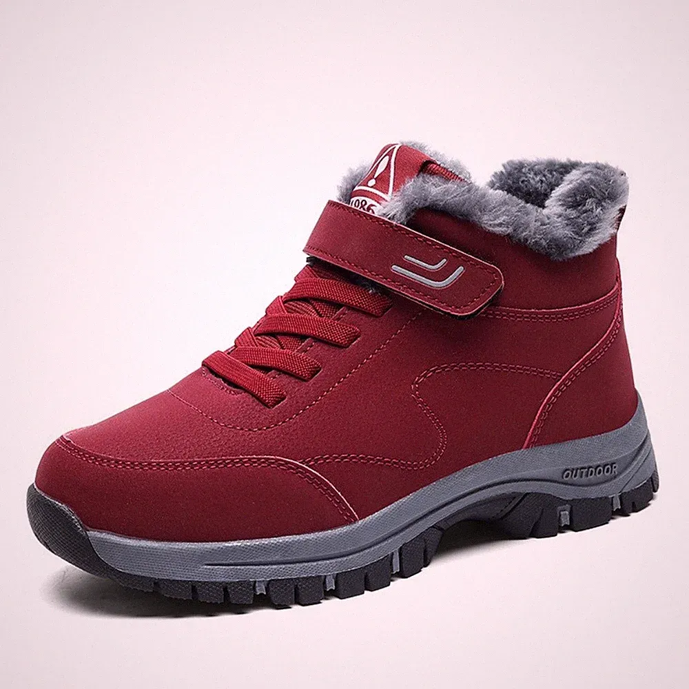 Winterschuhe Herren Damen Schneestiefel Mid Gefütterte Winterstiefel Wanderschuh