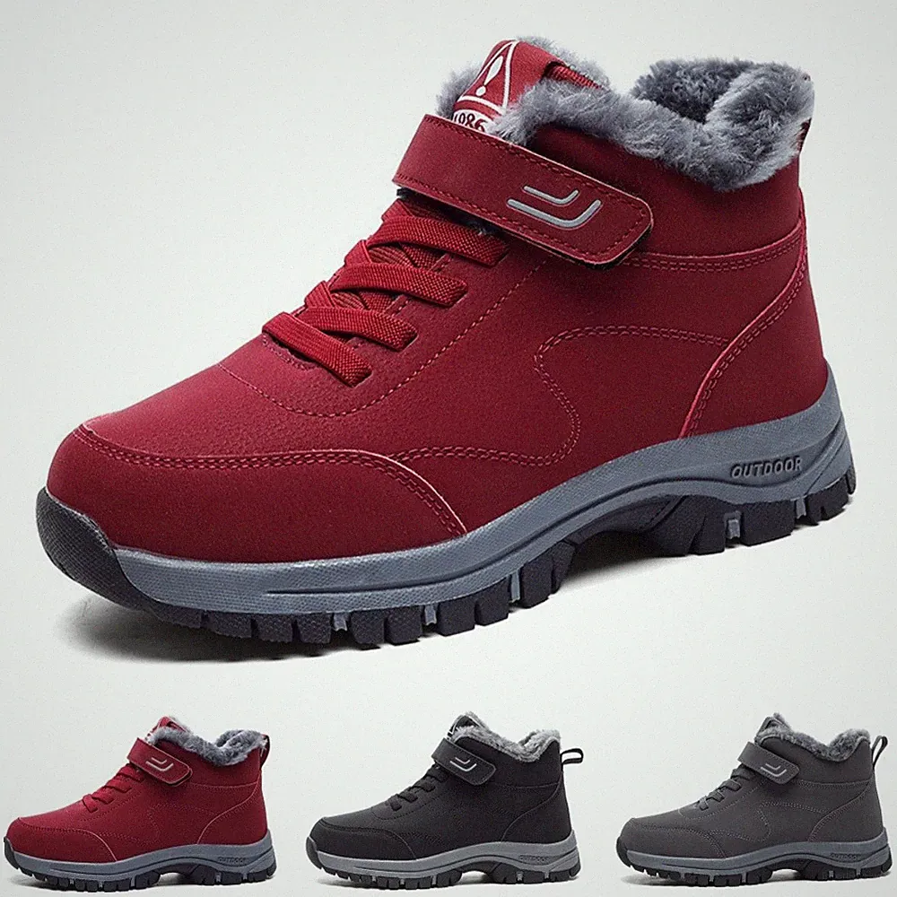 Winterschuhe Herren Damen Schneestiefel Mid Gefütterte Winterstiefel Wanderschuh