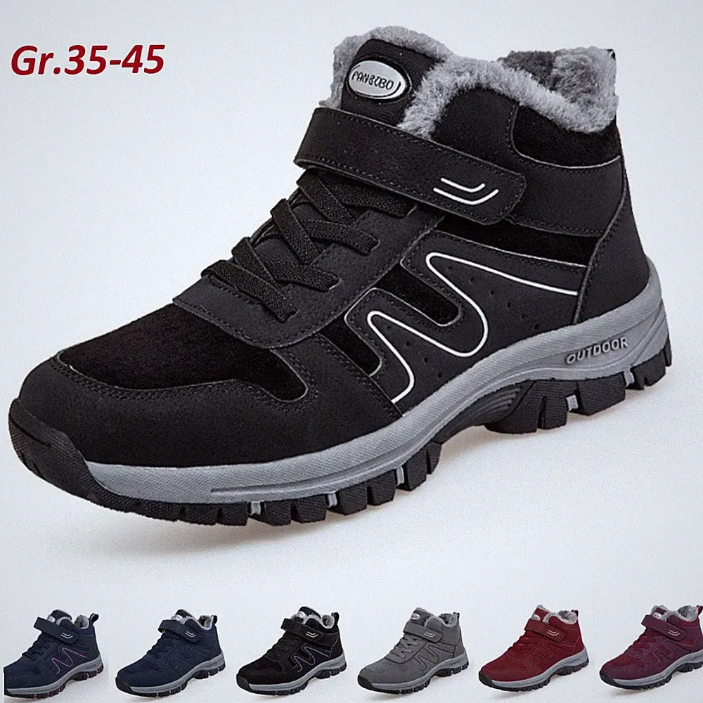 Winterschuhe Herren Damen Warm Gefütterte Winter Schneestiefel Trekkingschuhe