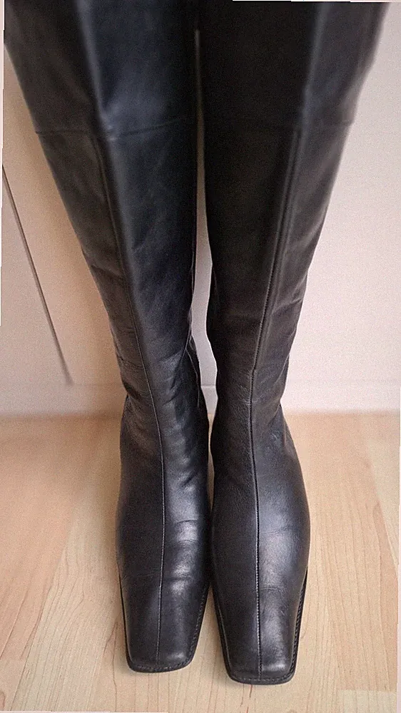 WinterStiefel aus Leder in Schwarz Gr. 41 /Weitschaft Extra gross.