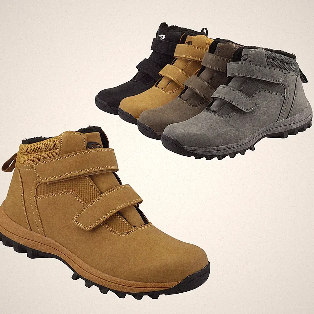 Winterstiefel Boots Klettverschluss Stiefelette Gefüttert Trekkingboots 36-46