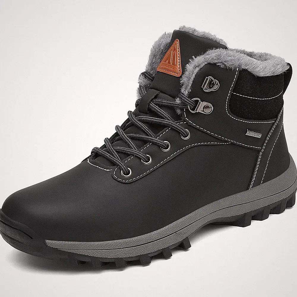 Winterstiefel Damen Herren Winterschuhe Gefüttert, Schwarz 42