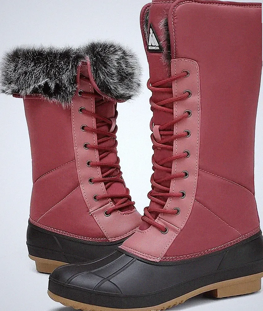 Winterstiefel Damen Schneestiefel Wasserdicht Schneestiefel Kniehoch Gr. 41