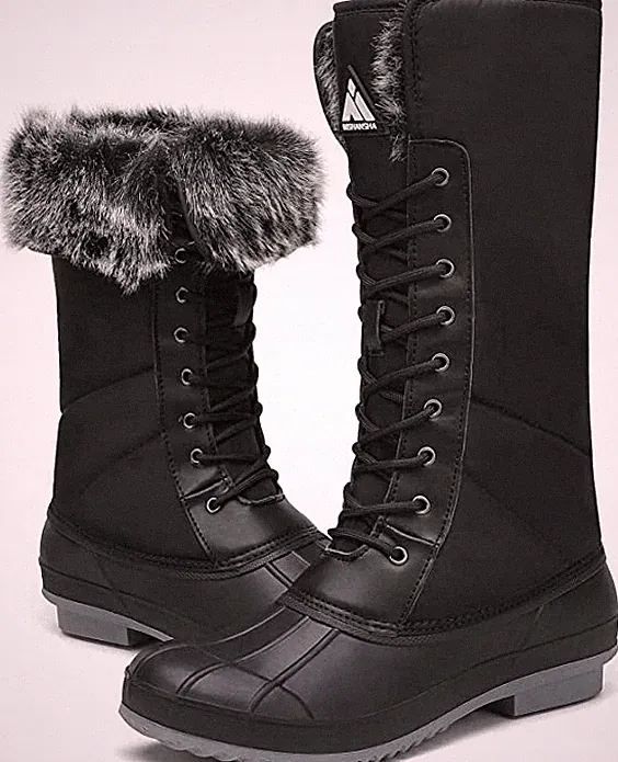 Winterstiefel Damen Schneestiefel Wasserdicht Schneestiefel Kniehoch Gr. 42