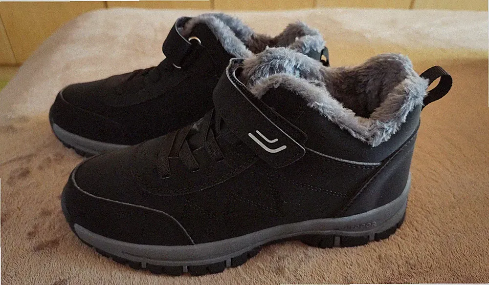 Winterstiefel schwarz gefüttert Klettverschluss Outdoor