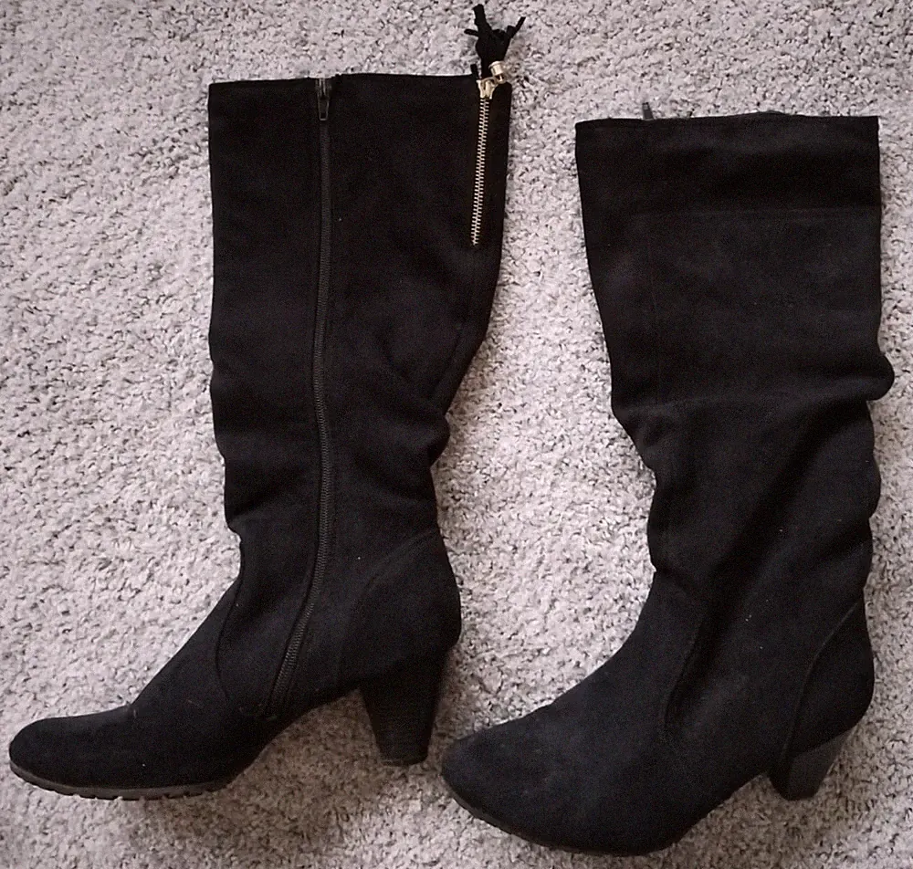 Winterstiefel Velour Damen Reißverschluss Graceland Größe 39 Schwarz Quaste gold