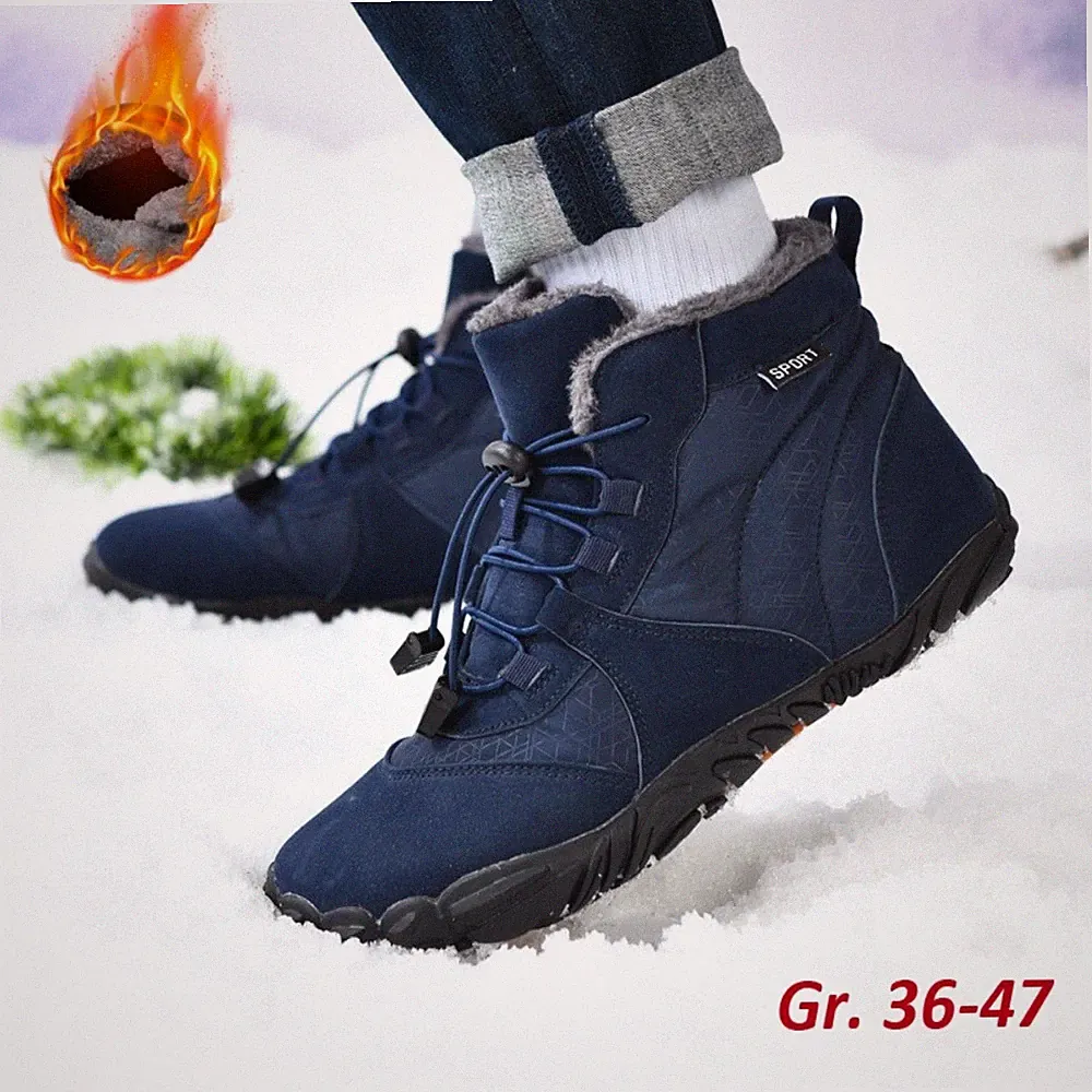 Winterstiefel Winter Barfußschuhe Warm Gefüttert Winterschuhe für Damen Herren