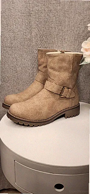 WINTERSTIEFELETTEN DAMEN BEIGE, CHIC, LÄSSIG, ELEGANT, MODISCH GEFÜTTERT