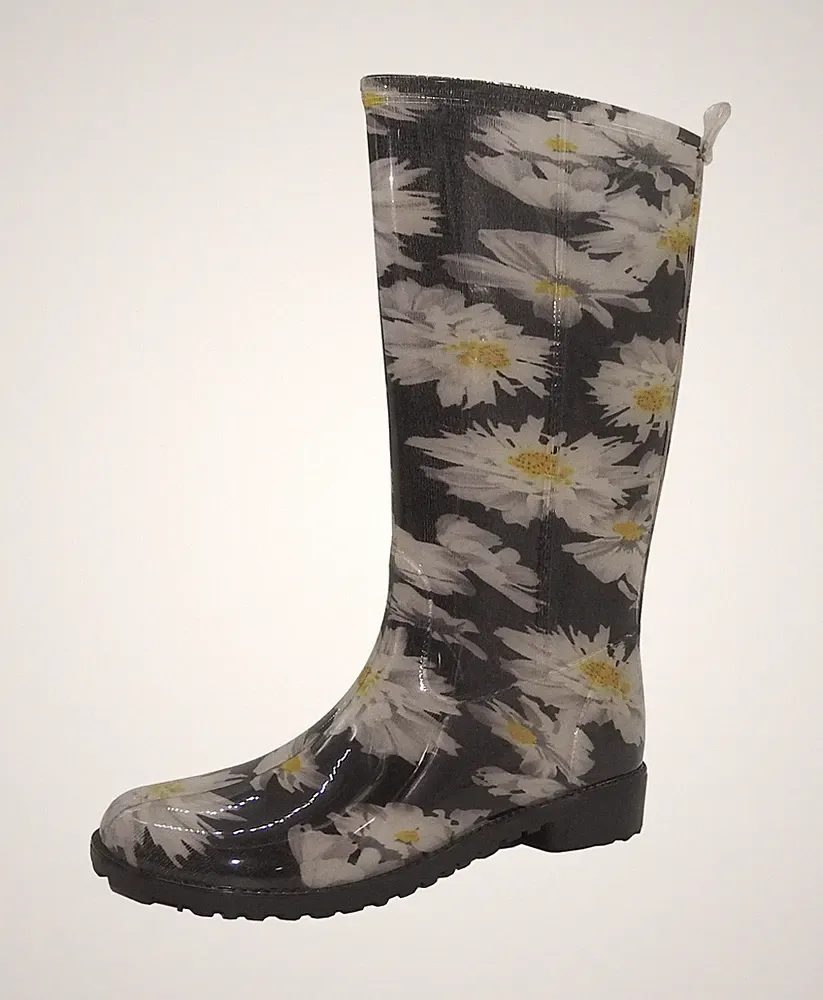 WKTEX Damen Regenstiefel Gr. 36 Gummistiefel Damenstiefel Stiefel Blumen bunt