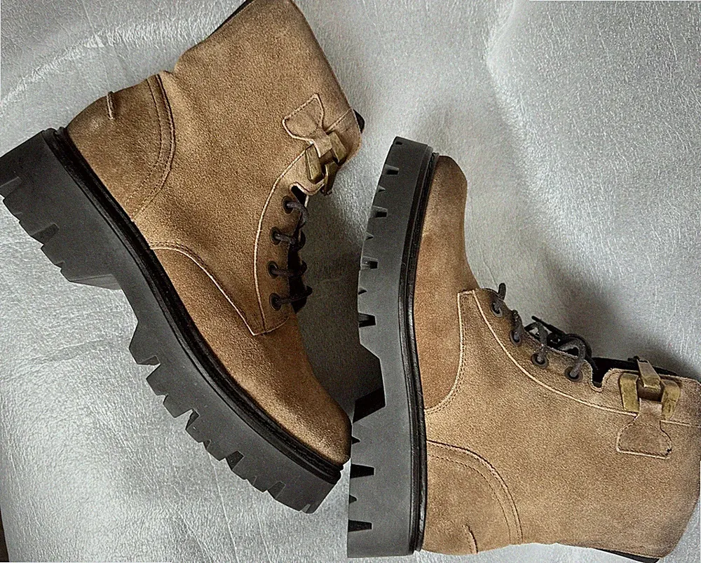 wNEU SCHÖNE Stiefelette Boots CAFENOIR Gr.40 Wildleder Hellbraun Leichtgefüttert