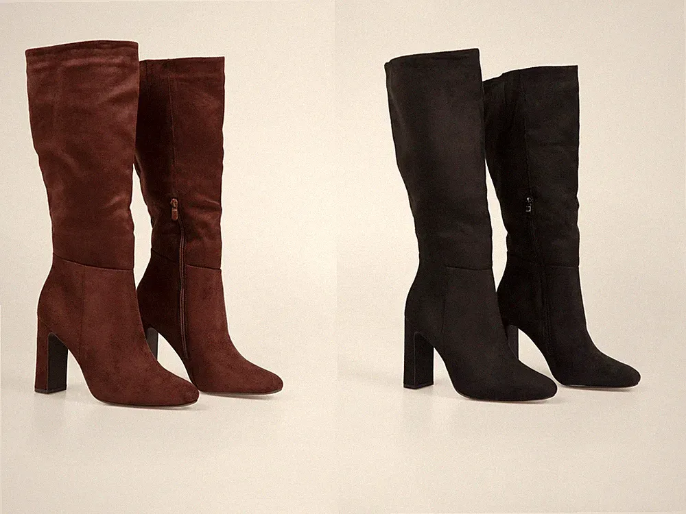 WOMEN KNEE HIGH THIGH BLOCK HEEL ZIP BOOTS LADIES PULL ON ARMY BIKER ZIP SHOE