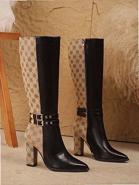 Women's Fashion Tall Boots Knee High Boots High Heels Casual Street Wear Autumn
