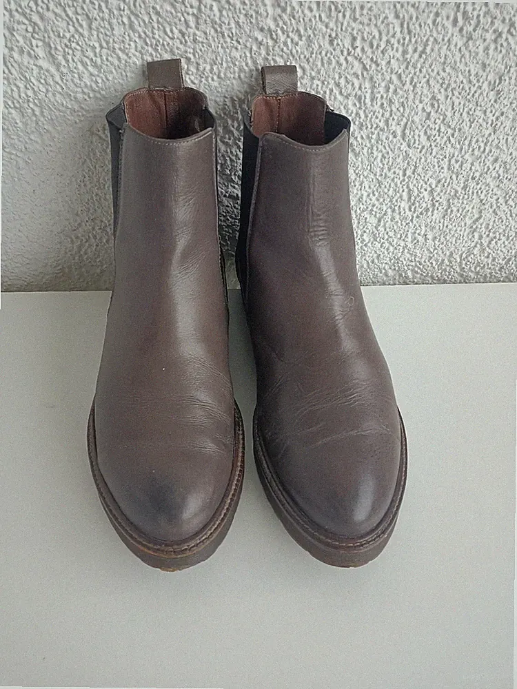 Wonders Chelsea Boots, Damen Stiefel Stiefelette Boots Grau Leder Gr. 36 (UK 3)