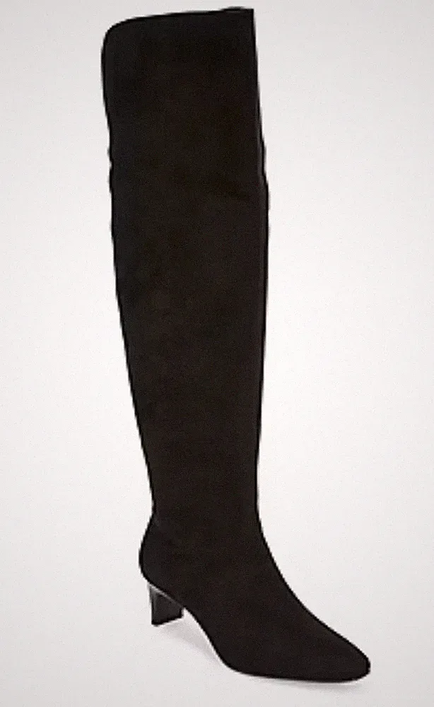 Worthington Valto Kunstwildleder Schwarz Überknie Stiefel Sz 7M - Einzelhandel