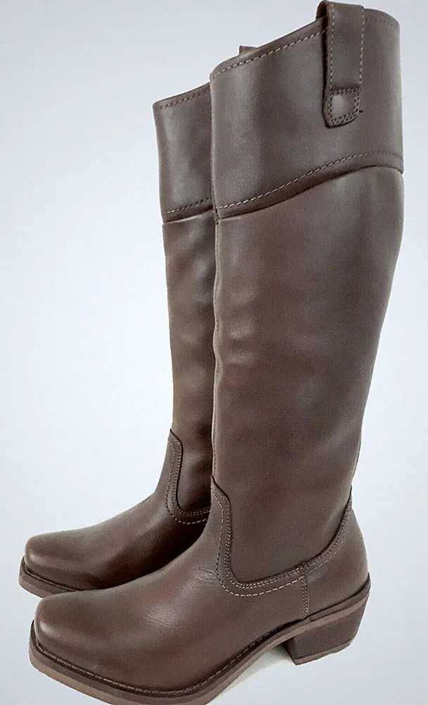 WRANGLER Damen Stiefel Echtleder Schlupfstiefel Langschaftstiefel Gr. 36 Braun