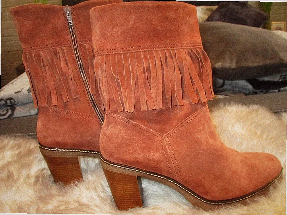 Wunderschöne- GABOR- Damen Wildleder Fransen Stiefel Gr.43 (9) wie neu