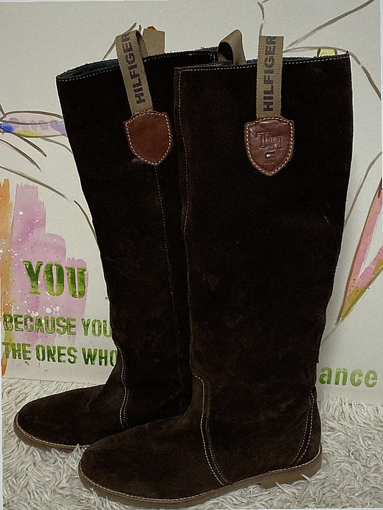 Wunderschöne Tommy Hilfiger Stiefel Braun 38 / 5 Dunkelbraun Reiterstiefel
