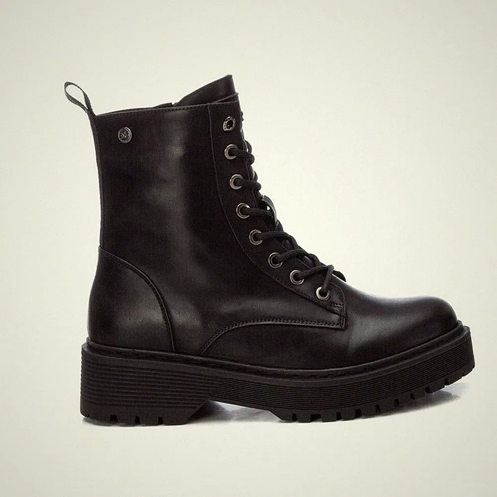 XTI Damen Stiefeletten Biker Winter Schuhe Kurzschaft Anfibio Vegane Schuhe