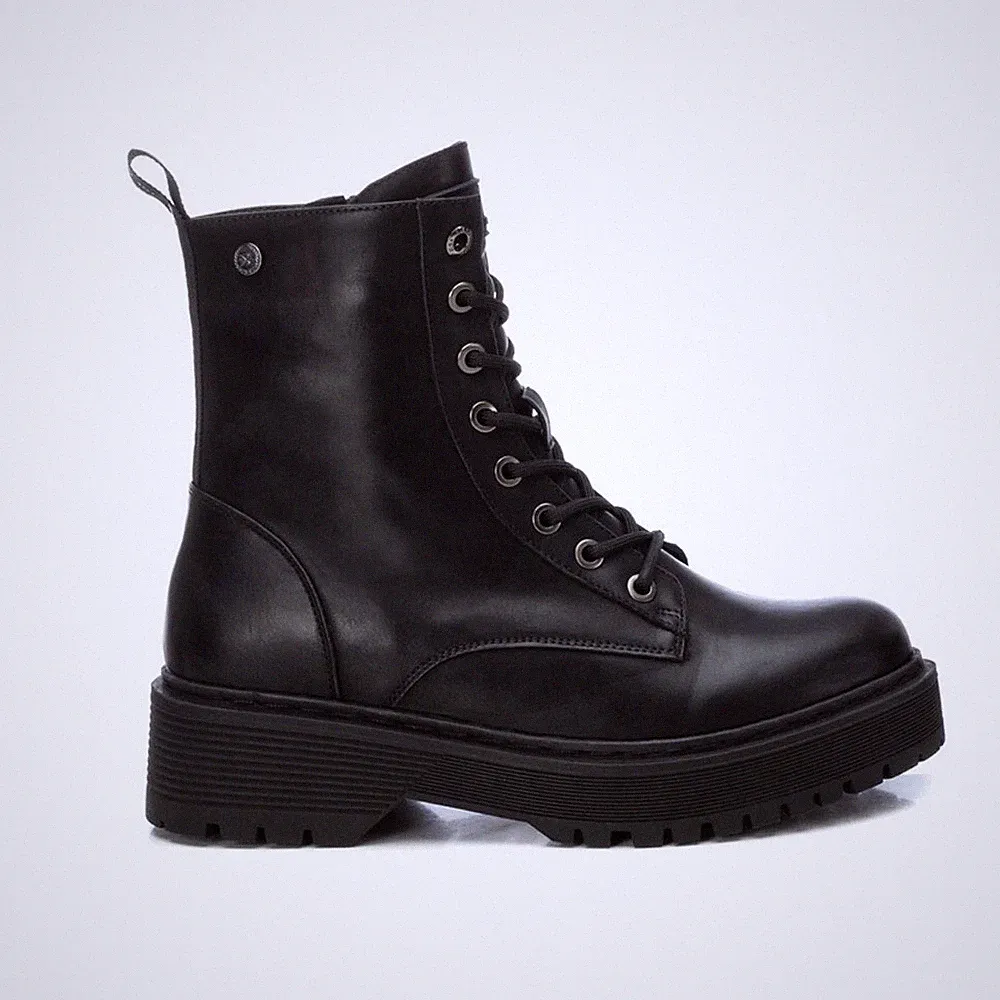XTI Damen Stiefeletten Biker Winter Schuhe Stiefeletten Amphibien Vegan Shoes
