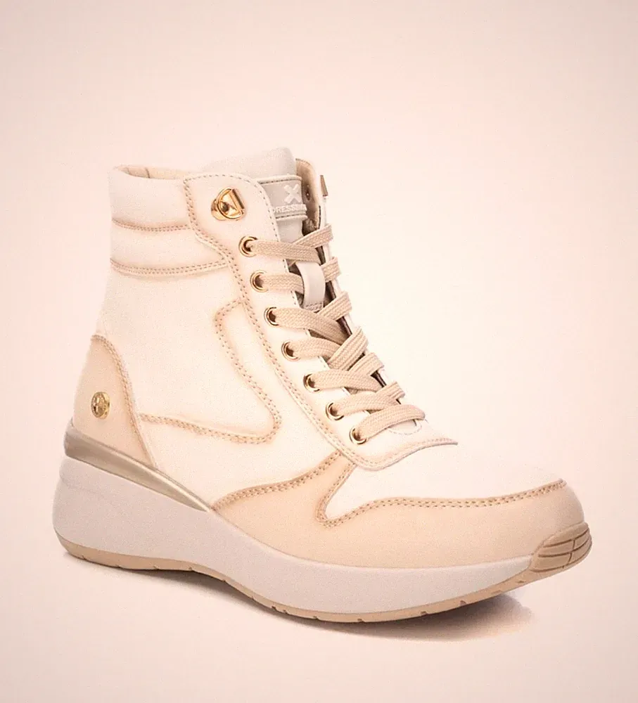 XTI STIEFELETTE KEILABSATZ DAMEN MÄDCHEN 143197 BEIGE CASUAL 37 BIS 41