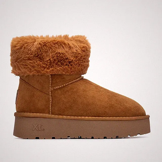 Xti Stiefeletten Frau Mit Pelz Schuhe Winter Stiefel Keilabsätze Platform