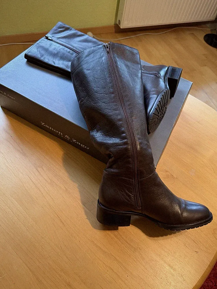 Zanon & Zago Damen Reitstiefel kniehoch Leder Braun EU 41 RV