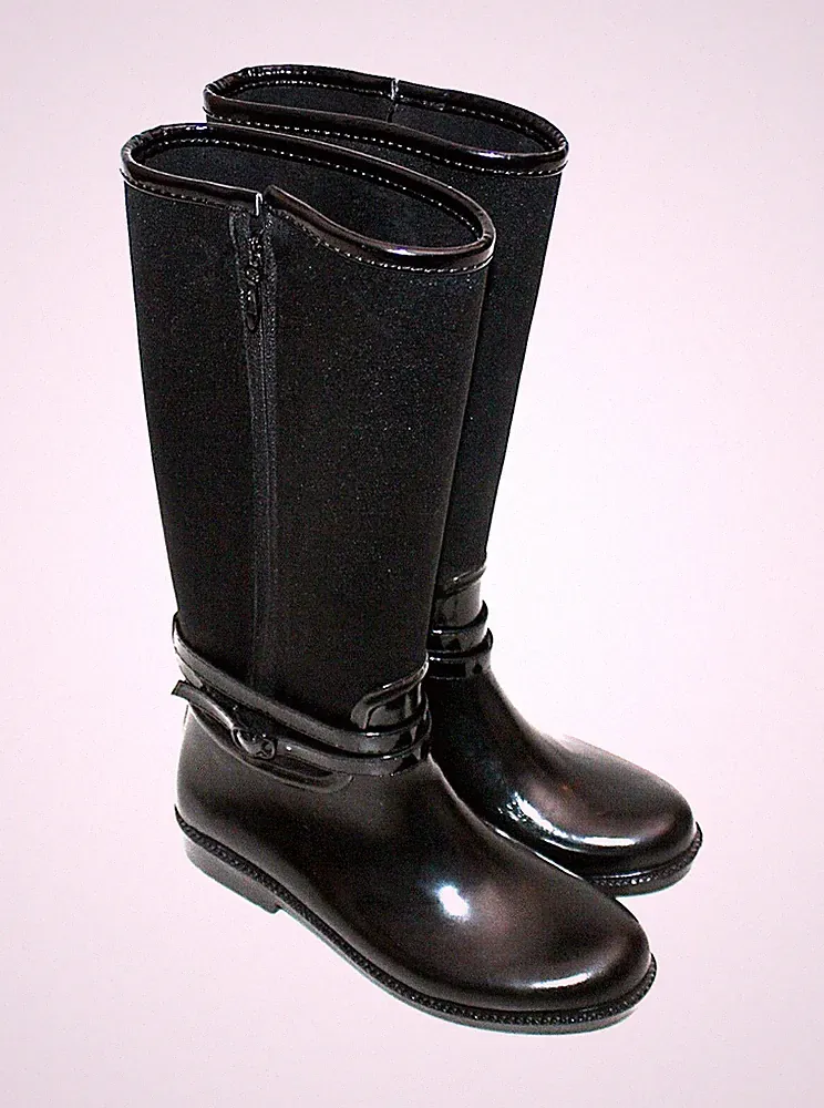 ZARA GIRLS TRF REITSTIEFEL GUMMISTIEFEL SHOES CHAUSSURES SCHWARZ 35 #S3-2#