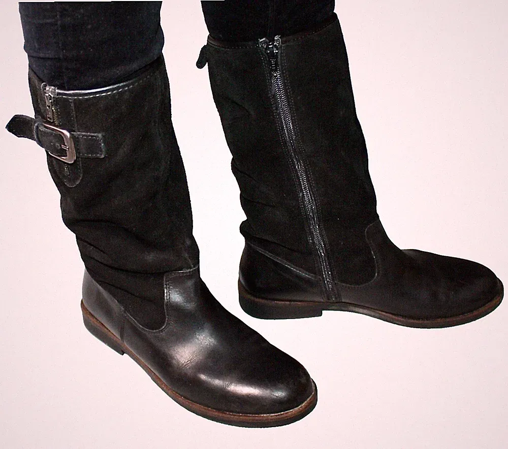 ZARA GIRLS TRF REITSTIEFEL LEDER WOMAN SHOES CHAUSSURES SCHWARZ 38 #K2-414#